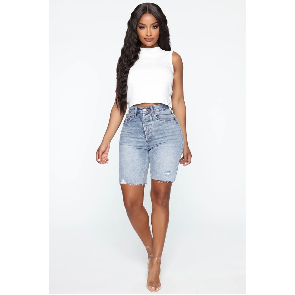 Fashion Nova Denim Biker Shorts - NWT